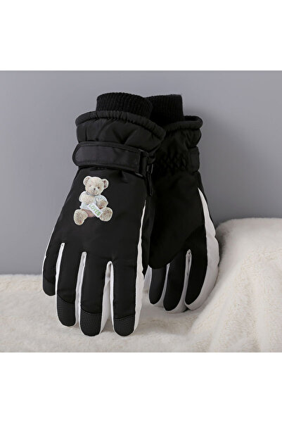 Choice black Winter Warm and Velvet Men's and Women's Ski Gloves Outdoor Elec...