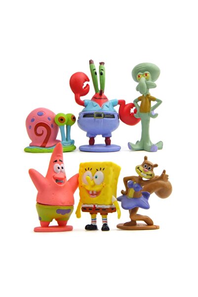 Choice مجموعة ألعاب كبسولات بيضاء كاواي مكونة من 6 قطع، تتضمن شخصيات باتريك ستار سبونج بوبس المصنوعة من مادة PVC، دمى شخصيات سبونج بوبس