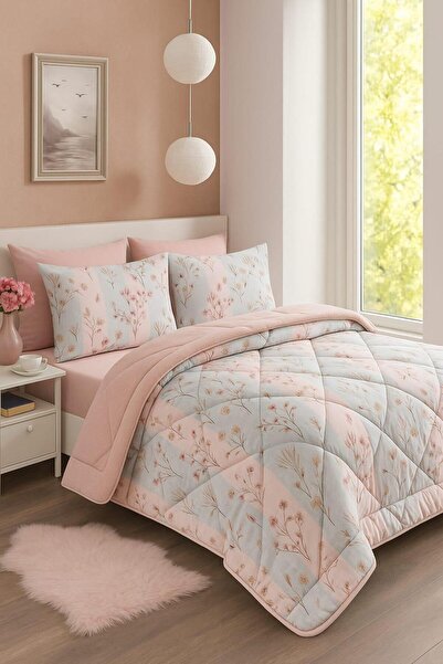 Arma Concept Double Wellsoft Quilt Sleeping Set 195X215 & 4 Pillowcases & Fitted Sheet with Elastic