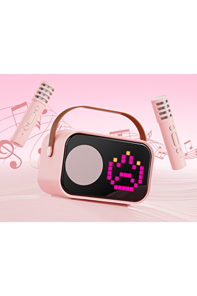 choice2 مكبر صوت بلوتوث وردي اللون D58، جهاز كاريوكي، نظام مكبر صوت محمول مع ...