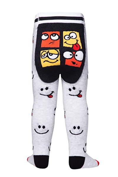 Conte Elegant Șosete subțiri din bumbac cu model emoji, Conte Kids Tip-Top 495 - Gri deschis, 62-74 (12)