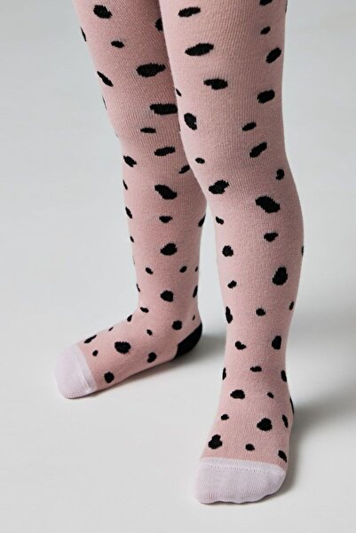 Conte Elegant Șosete subțiri din bumbac cu model leopard, Conte Kids Tip-Top 580 - Roz prăfuit, 62-74 (12)