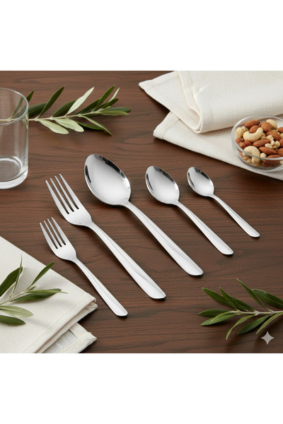 casa rosa 60-piece stainless steel cutlery set, silver