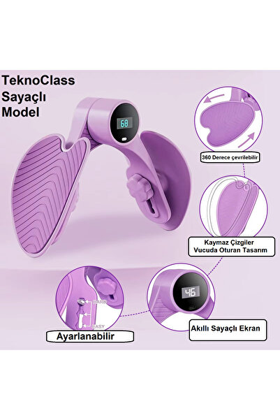 TeknoClass Sayaçlı Ayarlanabilir Pelvik Iç Bacak Egzersiz Aleti Ayarlanabilir...