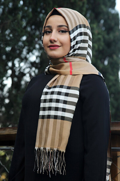 Feiza Collection Ekose Desenli Şal - BEJ