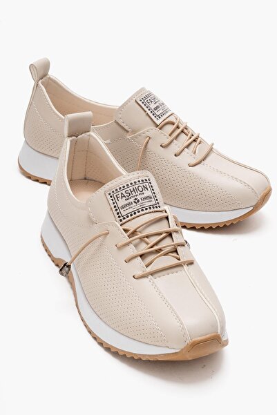 CCWAY AYAKKABI Γυναικεία Casual Παπούτσια ΜΠΕΖ ΔΕΡΜΑ