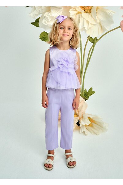 Abel & Lula Mayoral Abel Lula Girls' Paris Evening Dress Pants Set Purple