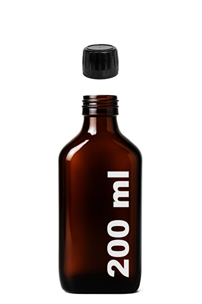 Afracam 200 ml Flat Medicine Syrup Bottle 200 Cc Amber Brown Glass Bottle wit...