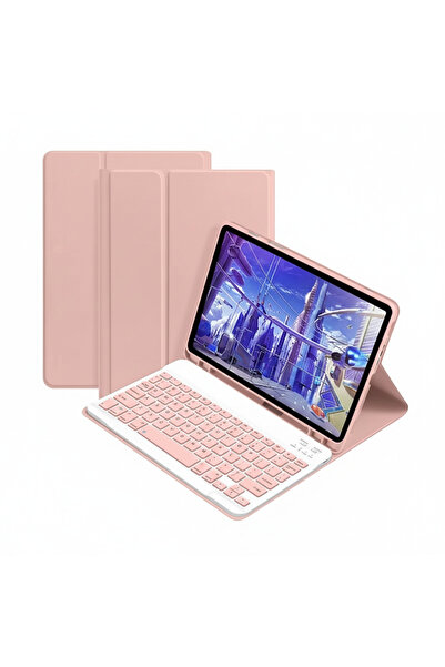 Microcase Samsung Galaxy Tab S10 Lite Tablet Uyumlu Bluetooth Klavyeli Standl...