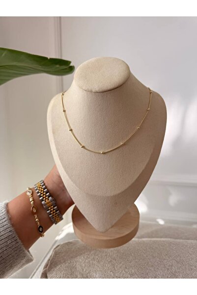 My Joyas Design Special Series Interval Tiny Ball Crossing Necklace 60cm