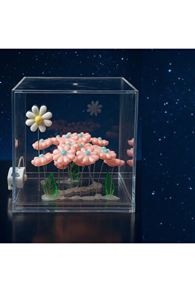 Manessa Papatya bahçesi masa ve gece lambası 10x10 fanus papatya sevgiliye hediye yılbaşı hediyesi