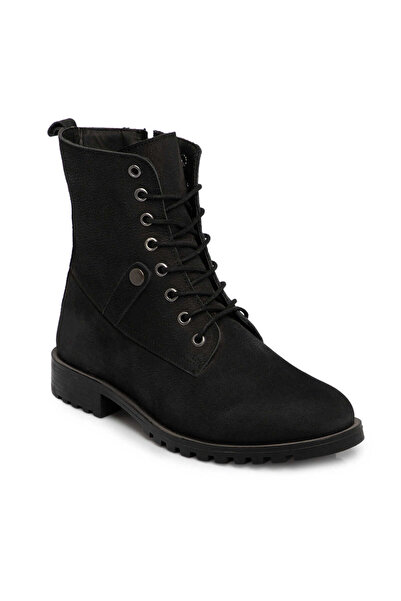 Tergan Siyah Hakiki Nubuk Deri Kadın Bot - K25K1BT68502-A64