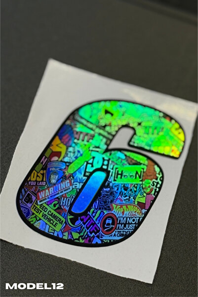 Banxtre Motor-Araba-Laptop için Hologramlı 6(Altı) Sticker (6,5CMX8CM) 1 Adet...