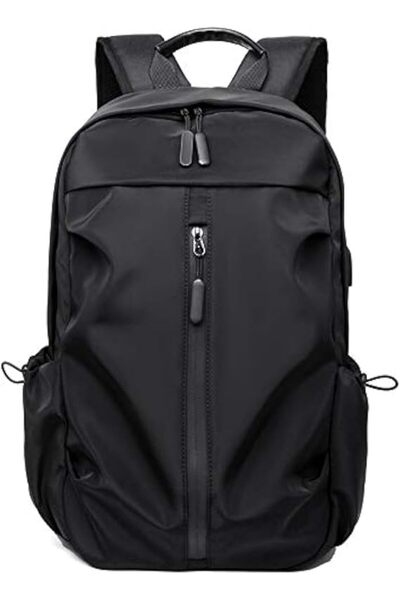 Arabest Shoulder Bag,Computer Bag,Zipper Vertical Bag,with USB Charging Port,Waterproof,Black