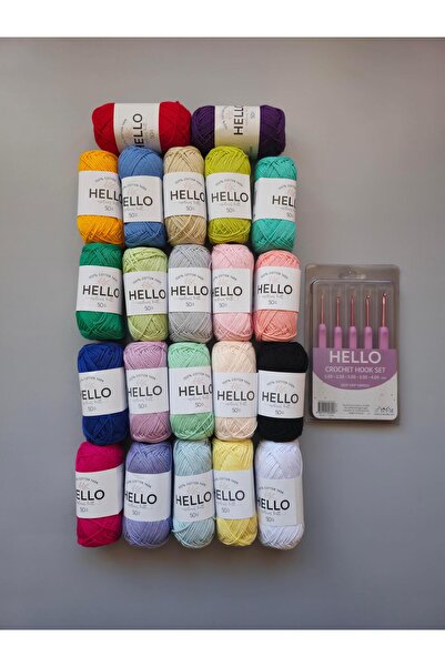 Hello 22 bucăți de 50 de grame de fire de bumbac, care sunt furnite cu set de...