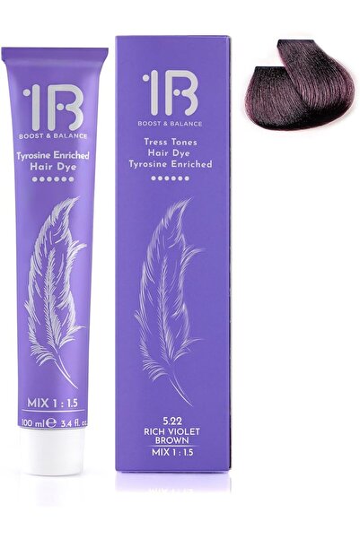 1B كريم صبغة الشعر رقم 5.22 بني بنفسجي غني - صبغة شعر بنية دائمة ذات لون بارد