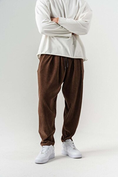 go gang own Velour Flow Velvet Ελαστικό Φαρδύ Παντελόνι με Ελαστική Μέση