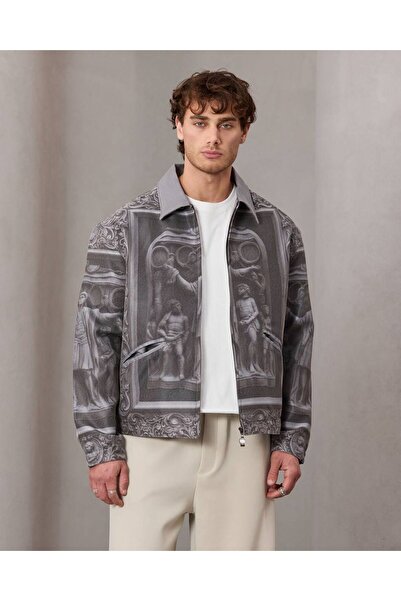 TÜZeMEN Sculpture Appearance Printed Premium Jacket