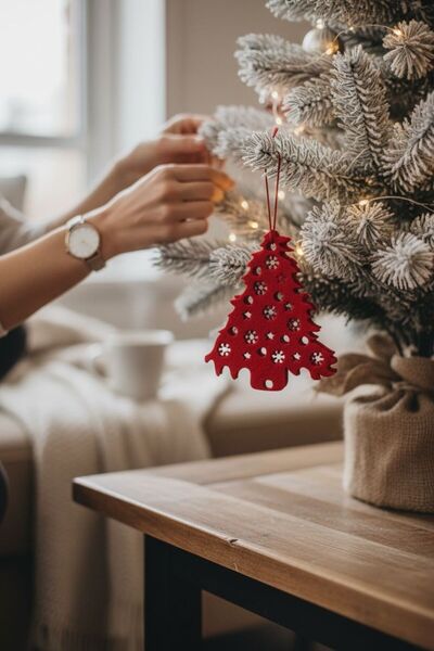 Cadde Süs Ornament de Anul Nou tematic cu copac roșu