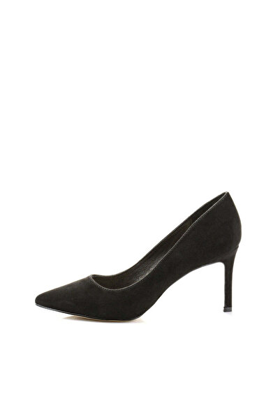 WildFashion Pantofi negri escarpen din imitatie piele intoarsa cu varf ascuti...