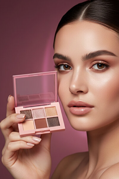 monangel Kadın Kozmetik 6`lı Simli Soft Renkli Göz Far Paleti