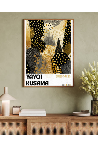 woodhomeworks Decor de birou și living dintr-o singură piesă, tablou Yayoi Ku...