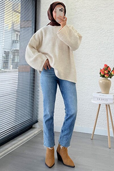 MELEK ARAZ Boy Fit Cut Jeans - Light Blue