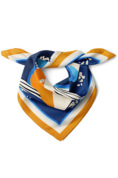 nehir eşarp Modern Soyut Çizgiler Desen Fular Bandana 50x50 Cm