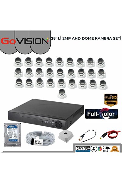 28 KAMERALI 5MP LENS 1080P FULLHD, WARMLED, FULLCOLOR, SU GEÇİRMEZ 28'Lİ AHD DOME KAMERA SETİ