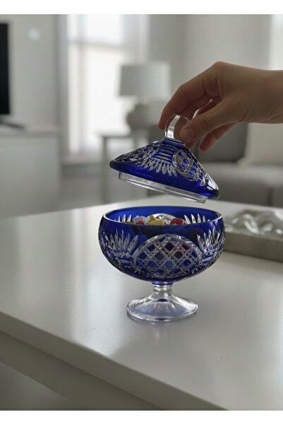 DECOSTYLE Renkli Kapaklı Kristal Dekorlu Şekerlik – 2’li Şık Sunum & Çeyizlik...