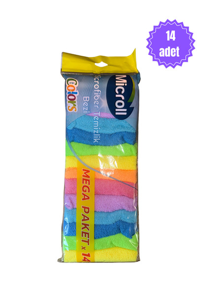 Genel Markalar Mikrofiber Temizlik Bezi Mega Paket 14'lü