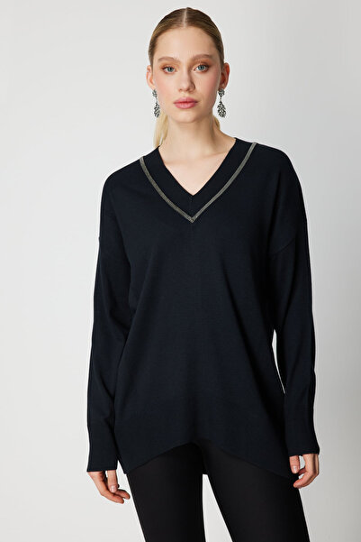 ON بلوفر محبوك برقبة على شكل حرف V