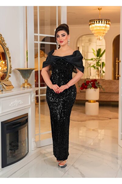 Matik Abiyem Gazel Organze Garnili Kadife Payet Abiye