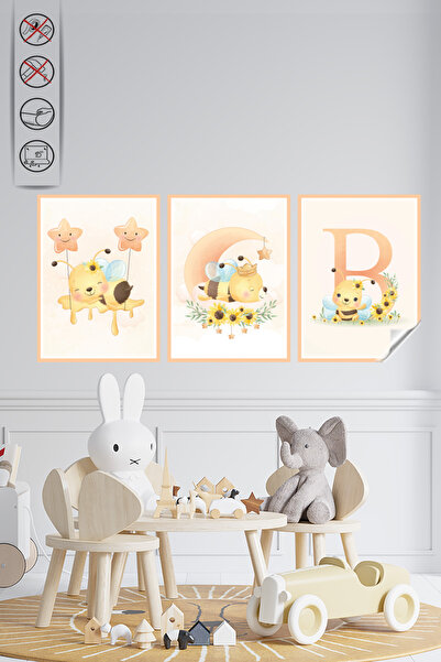 Akıllı Kağıt Statik Tutunma Özellikli Tablo - Poster Çocuk Odası (Model- 4)