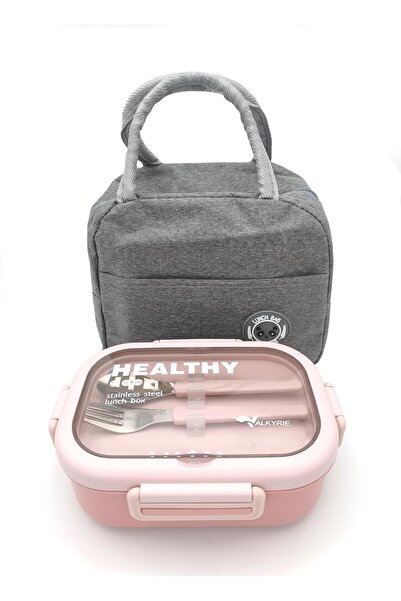 valkyrie Isı Yalıtımlı Termal Çantalı Çelik Lunch Box – BPA’sız, Sızdırmaz, Çok Bölmeli Yemek Kabı Pembe
