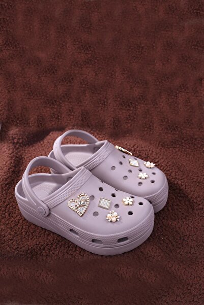 Papuçsepeti Shoe Basket Rhinestoned Thick Sole Women's Pool/Beach/Garden Slippers Sandals