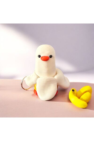 Sağlıkçı Shopping Banana Duck Muz Ördek Temalı Blue Switch Mekanik Klavye Tuşlu Klik Sesli Anahtarlık Çanta Süsü Charm