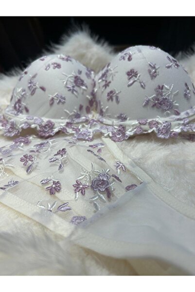 Elit Butik Set sutien și chiloți push up cu susținere pentru flori și inimă