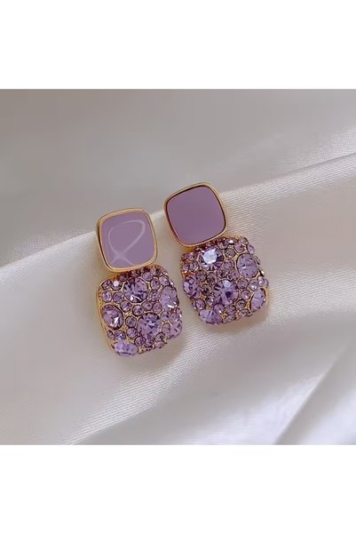 Fashionjewelery Purpple Mind-Square Earrings