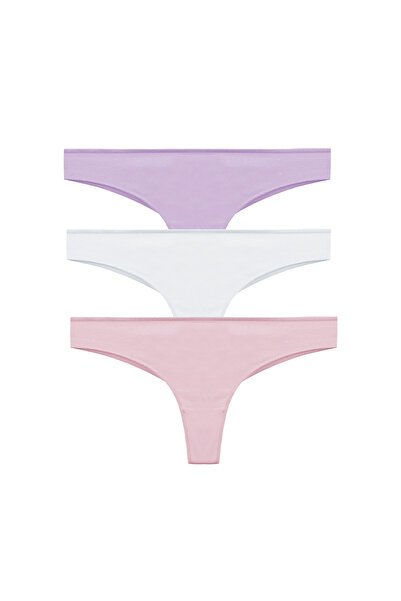 koza iç giyim Women's Cotton 3-Piece Brazilian Panties
