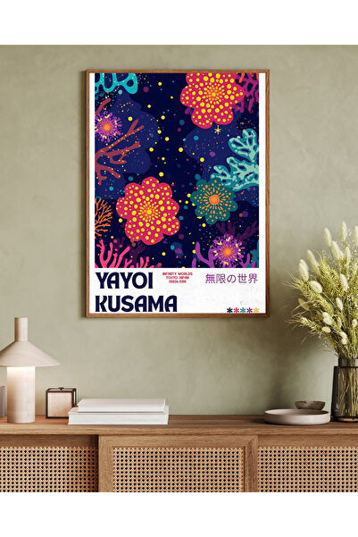 woodhomeworks Decor de birou și living dintr-o singură piesă, tablou Yayoi Ku...