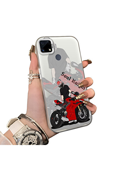 ucuc حافظة مضادة للسقوط من السيليكون المتوافقة مع هاتف Realme C25، بتصميم سيا...