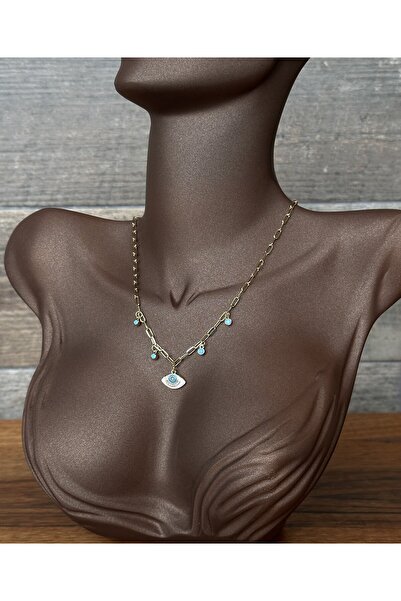 Toz Vintage قلادة عتيقة الطراز بتفاصيل عين الحسد