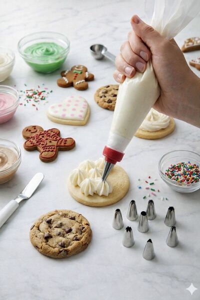 Lilya Home Cream Piping Bag Set 10-Piece Cake Cream Decorating Bag with Stainless Steel Tips