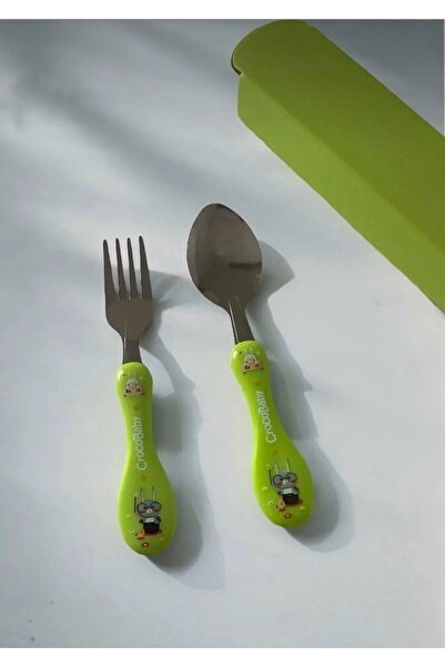 Hibana Kutulu Bebek Çatal Kaşık Seti 18 Cm