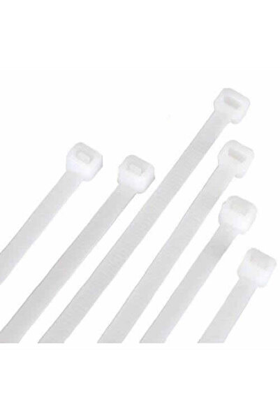 MUYATECH 150x2,5mm Beyaz Renk Standart Kablo Bağı - Plastik Cırt Kelepçe - MC...