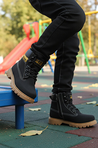 CONTEYNER 921 F Black Nubuck Non-Slip Sole Unisex Children's Boots