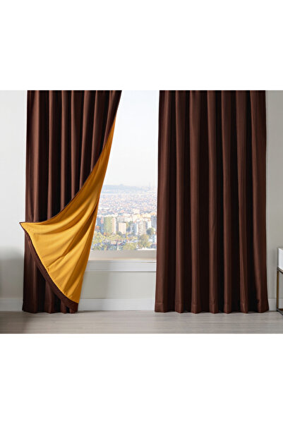 MebelPort Curtain Blackout Background Curtain 100% Luxury Double Blackout (Double-Sided)