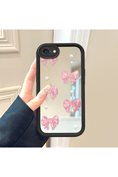 Hontinga iPhone 7/8/SE 2020 2022 Uyumlu Kurdele Düğmesi Aynalı Düşüme önleyic...