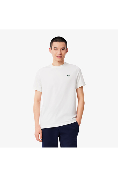 Lacoste Erkek Regular Fit Bisiklet Yaka Beyaz T-Shirt